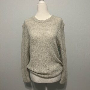 Theory Cream Crew Neck Sweater